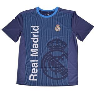 Real Madrid 100% Madridista Navy Blue Soccer Jersey Shirt Size Large